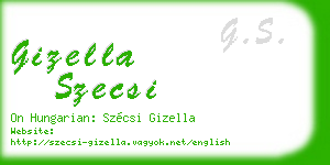 gizella szecsi business card