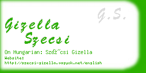 gizella szecsi business card